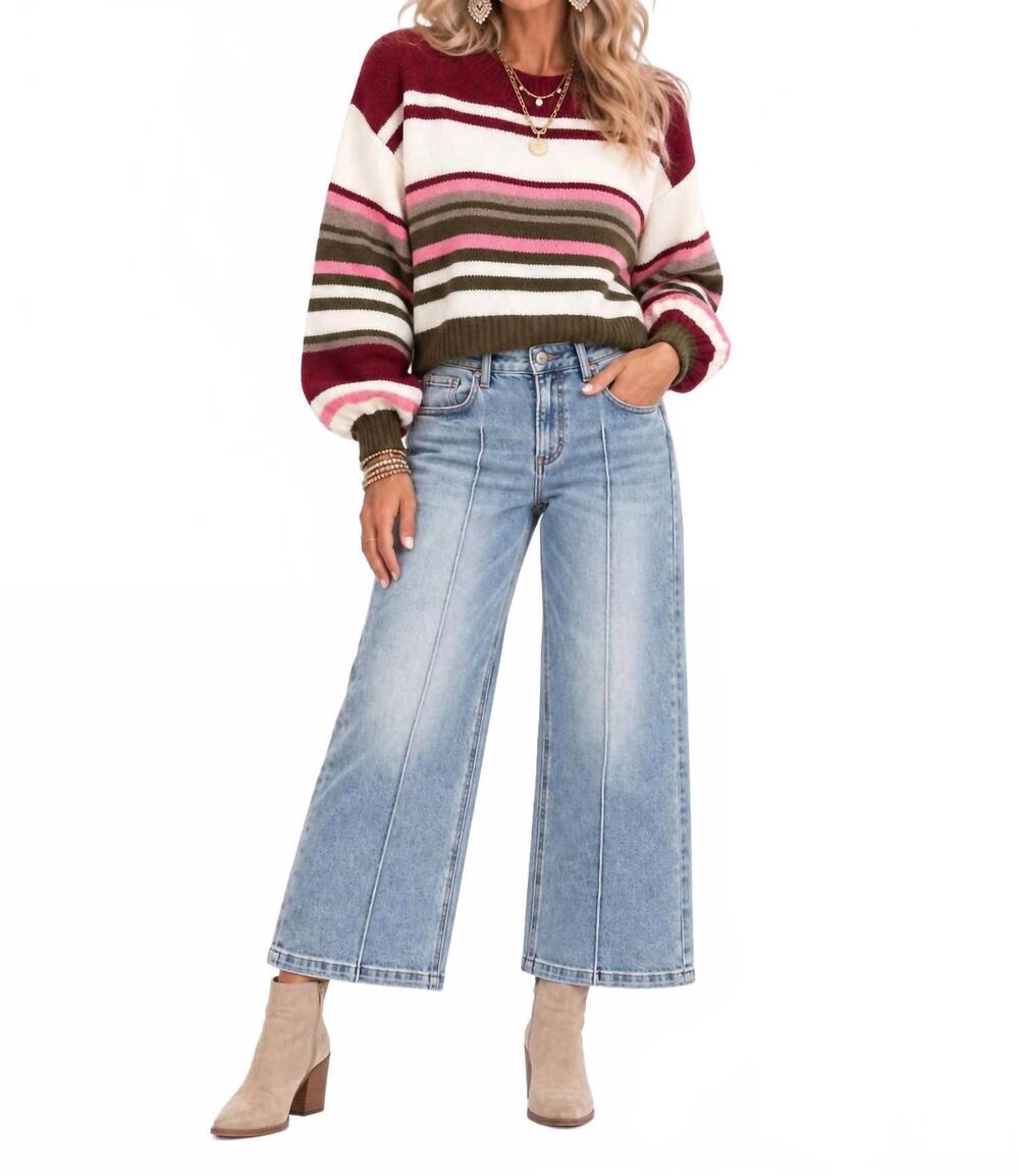 NEW RISEN harbor line crop jean in light denim